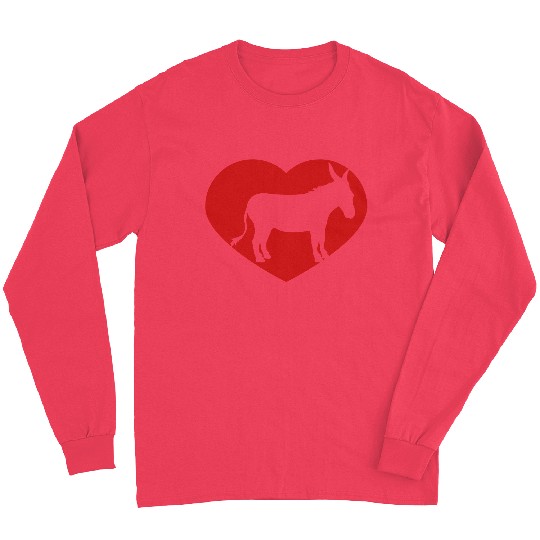 i love love heart donkey horse pony small packelse Long Sleeves