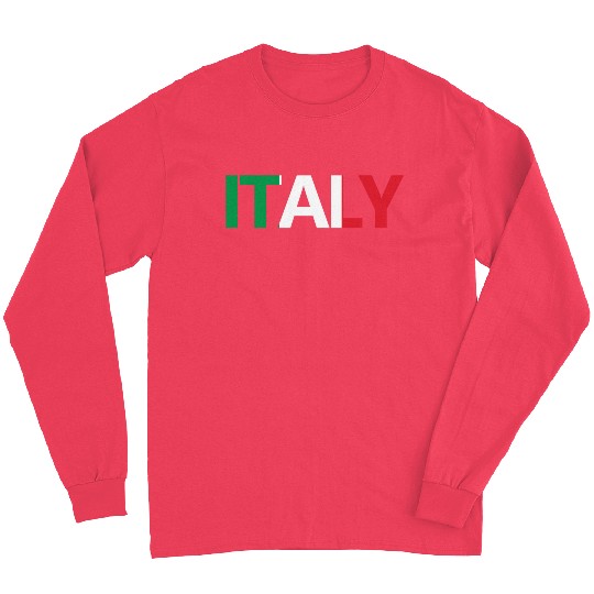 ITALY with the italian flag in the background Long Sleeves