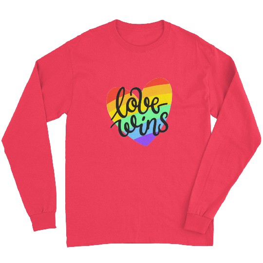 Love Wins LGBT Pride Rainbow Heart CSD Long Sleeves Long Sleeves