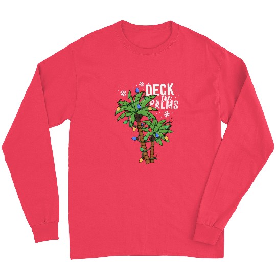 Deck The Palms Tropical Hawaii Christmas Palm Long Sleeves