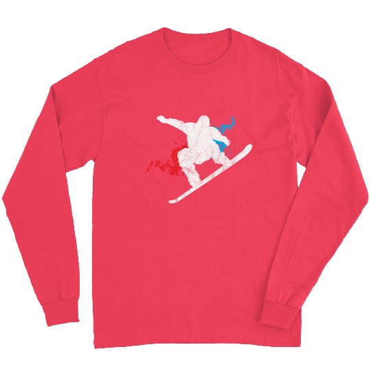 Snowboard Boarder Splash Winter Sport Birthday Long Sleeves