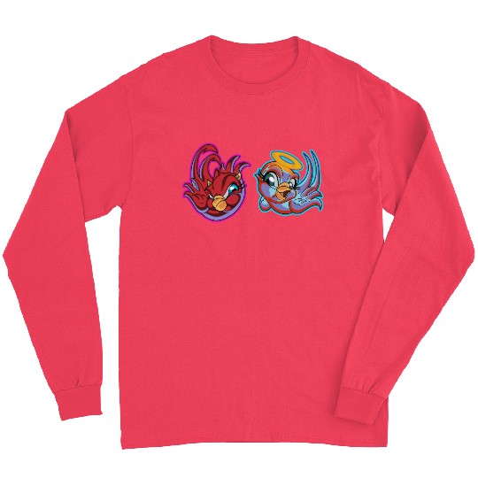 bird heaven angel vs. bird hell devil Long Sleeves
