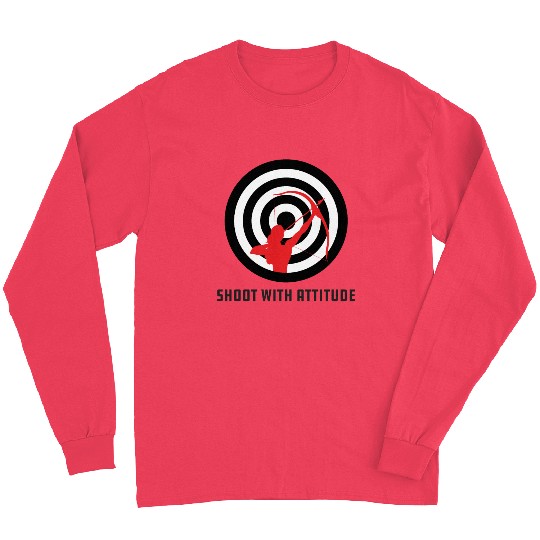 Shoot With Attitude Archery Girl Archer Bullseye Long Sleeves