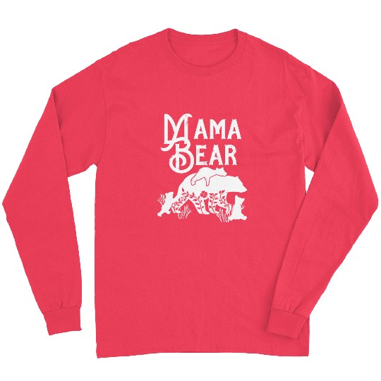 Mama Bear Mom Bear 3 cubs Momma Bear Momlife Long Sleeves