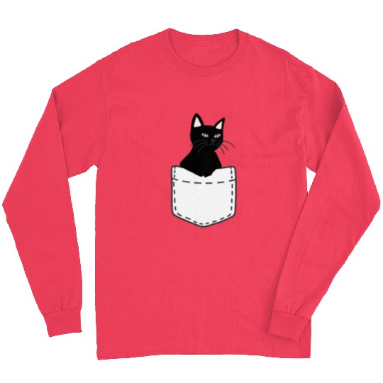 Black Cat In A Pocket Long Sleeves