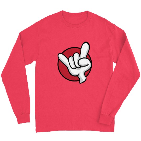 Rock On Heavy Metal Hard Rock Hand Sign Cartoon Long Sleeves