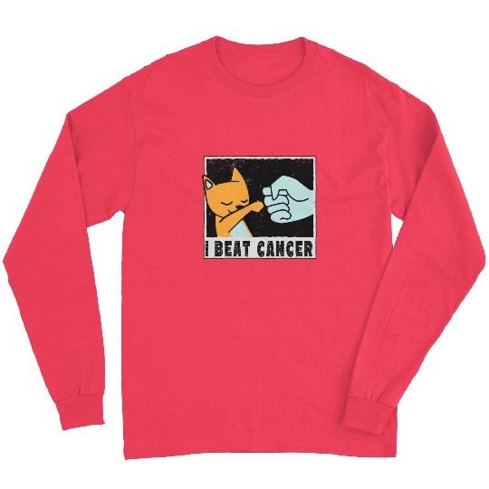 cut little Cat Cancer Survivor I Beat Cancer Long Sleeves