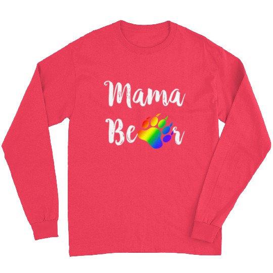 Lesbian Mama Bear Gay Pride Rainbow Paw LGBT Long Sleeves