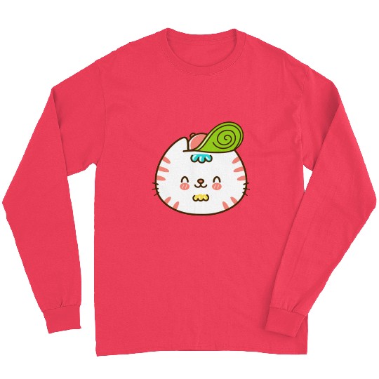 Kawaii Cat Head Smiling Long Sleeves