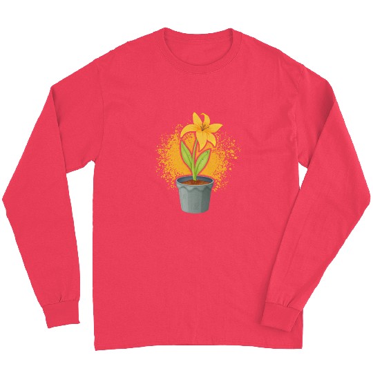 Daffodil Flowerpot Gardener Yellow Flowers Long Sleeves