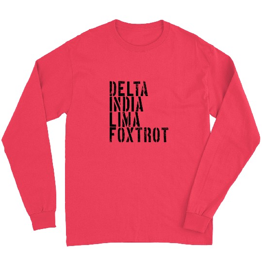 Delta India Lima Foxtrot Phonetic Hot Dad Men'svet Long Sleeves