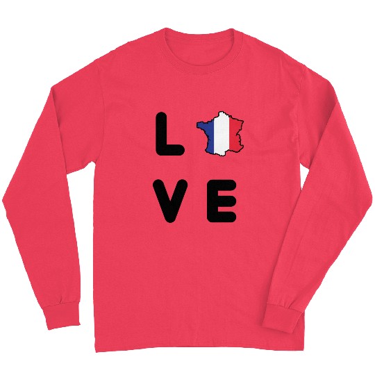 Love France - French flag and country silhouette Long Sleeves