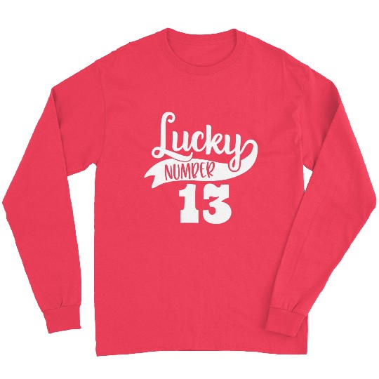 Lucky Number 13 Birthday Party Design Long Sleeves