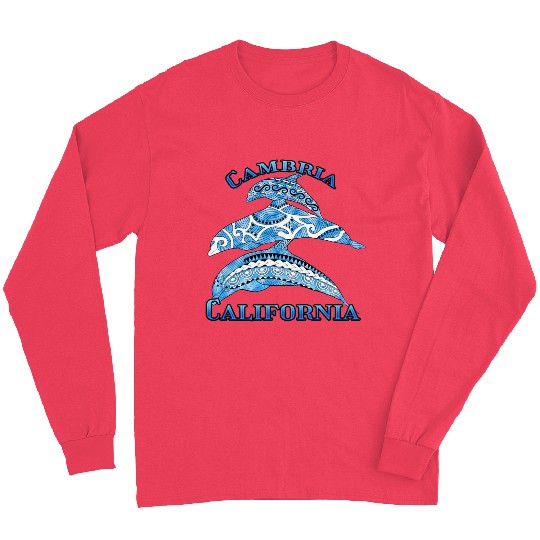 Cambria California Vacation Tribal Dolphins Long Sleeves