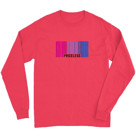 Priceless Bisexual Pride Barcode Subtle Bi Flag Long Sleeves
