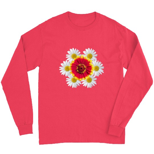 zinnia blossom daisy flower blooms flowerpattern Long Sleeves