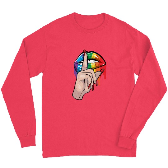 LGBT Rainbow Lips Gay Pride Lesbian Sexy Gift Long Sleeves
