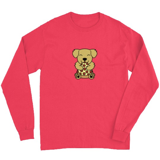 Golden Retriever Pizza Lover Long Sleeves