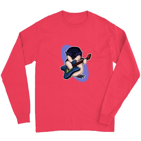 Penguin Long Sleeves Children Penguin Guitar Heavy Metal