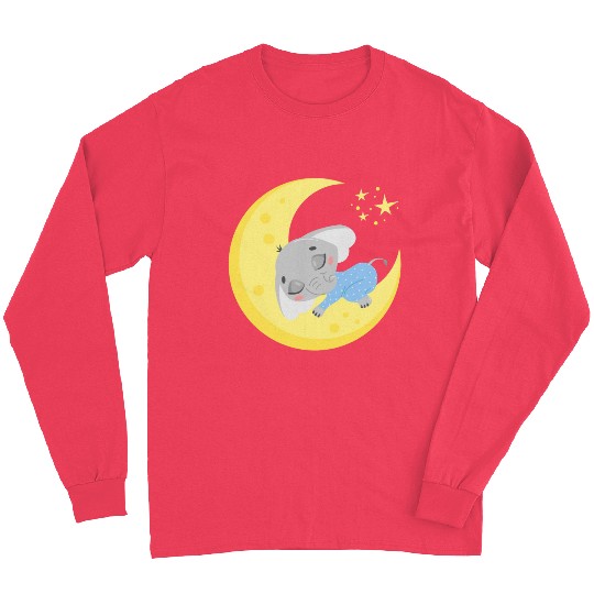 cute elephant sleeping in the moon Long Sleeves