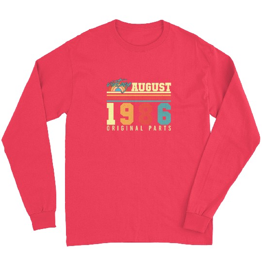 Birthday Greeting For 1986 August Long Sleeves
