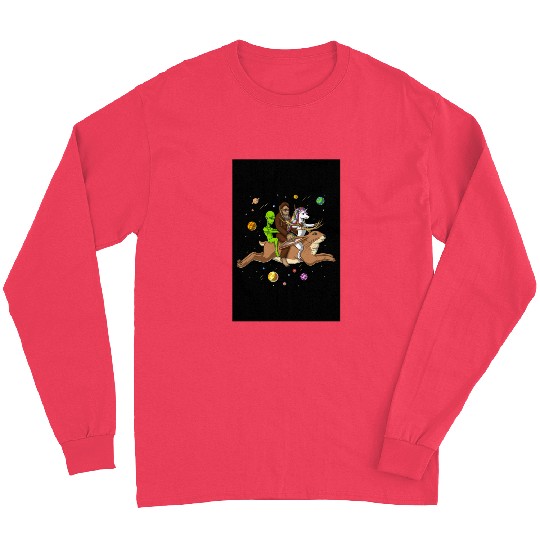 Alien Bigfoot Unicorn Riding Jackalope Long Sleeves