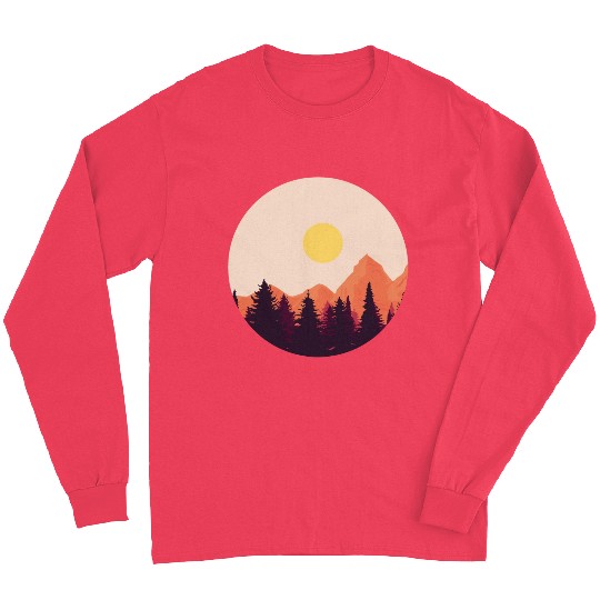 sunset horizon mountains Long Sleeves