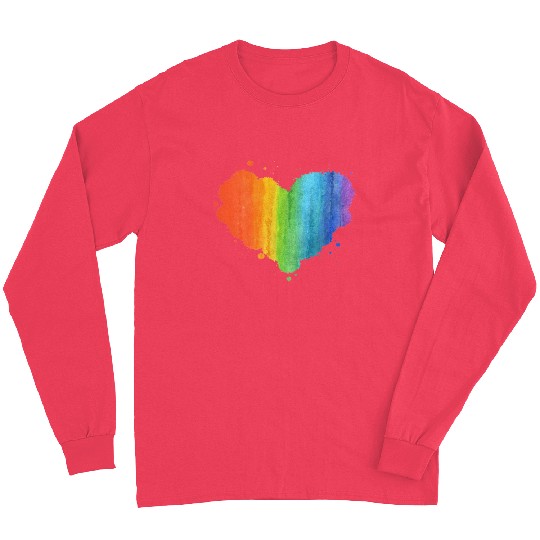 LGBT Gay Lesbian Pride Month Heart Flag LGBT Aware Long Sleeves