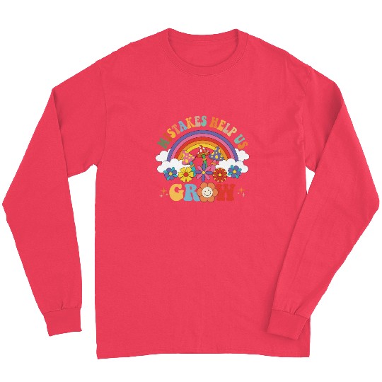 Mistakes Help Us Grow Groovy Growth Mind Rainbow Long Sleeves