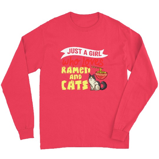 Ramen Cat Bowl Chicken Noodle Soup Japanese Long Sleeves