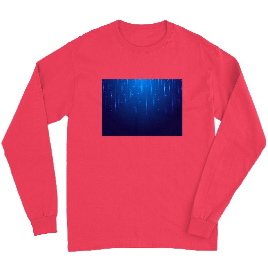 Navy Blue Glowing Neon Dots Long Sleeves