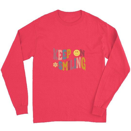 Keep On Smiling Trendy Oversized Vintage Women's Long Sleeves