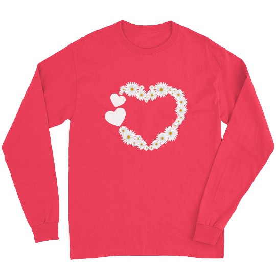 Daisy Flower Heart Women Gardener Wildflower Long Sleeves