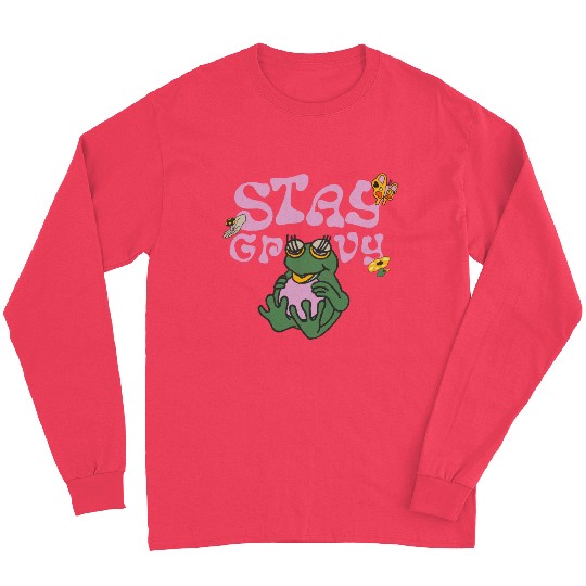 Stay Grvy - Pink Dark Green Typecentric Long Sleeves