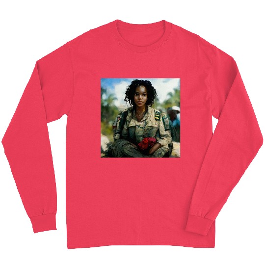Beautiful US army combat medic painting Long Sleeves