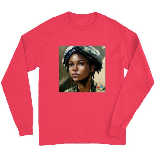 Beautiful US army combat medic painting Long Sleeves