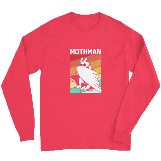 Retro Mothman Cryptid 80s Vintage Mothman Long Sleeves