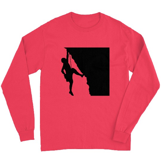 Rock climbing mountaineering silhouette Long Sleeves