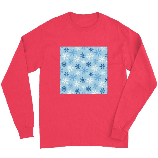 Blue Snowflakes Pattern Long Sleeves