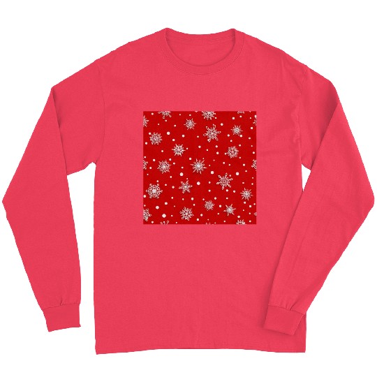 Red Snowflakes Pattern Long Sleeves