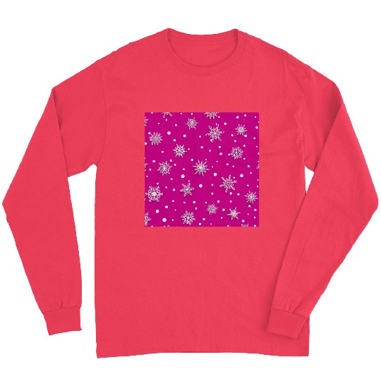 Pink Snowflakes Pattern Long Sleeves
