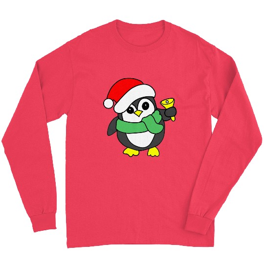 penguin ringing bell Long Sleeves
