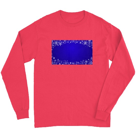 Modern Navy Blue Snowflakes Pattern Long Sleeves