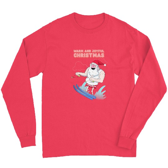christmas and santa claus having summer fun Long Sleeves