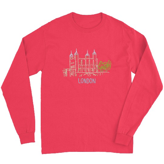 Tower Of London Unique Hand Drawn Art Long Sleeves