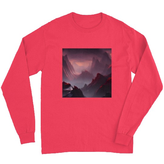 Red Mountains on a Alien Planet Long Sleeves