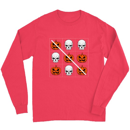 Halloween Three in a Row Game Pumpkin Skulls Long Sleeves