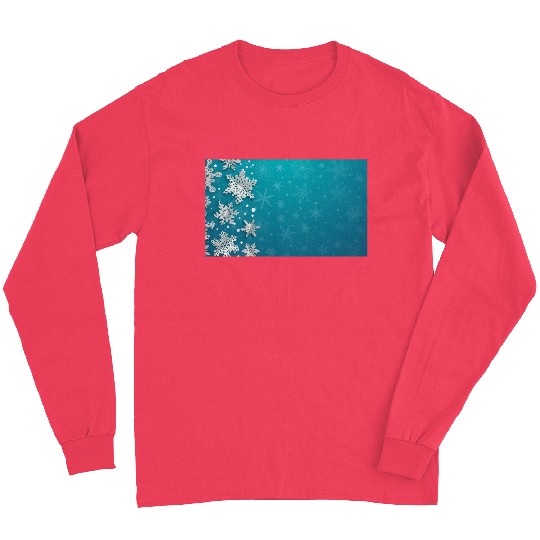 Elegant Christmas Snowflakes Pattern Teal Long Sleeves
