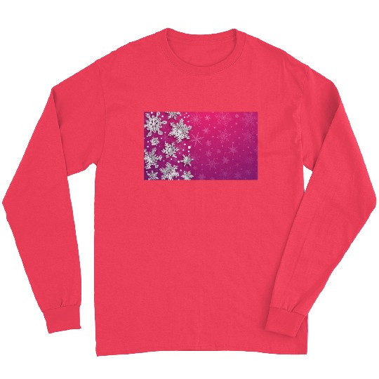 Elegant Christmas Snowflakes Pattern Pink Long Sleeves