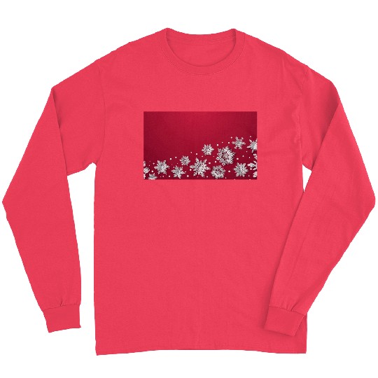 Modern Snowflakes Red Long Sleeves
